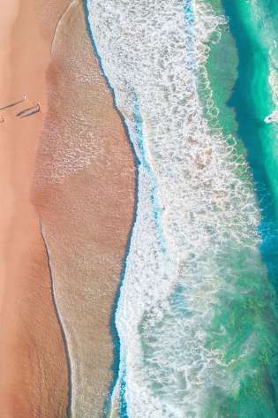 Aerial view of beach.