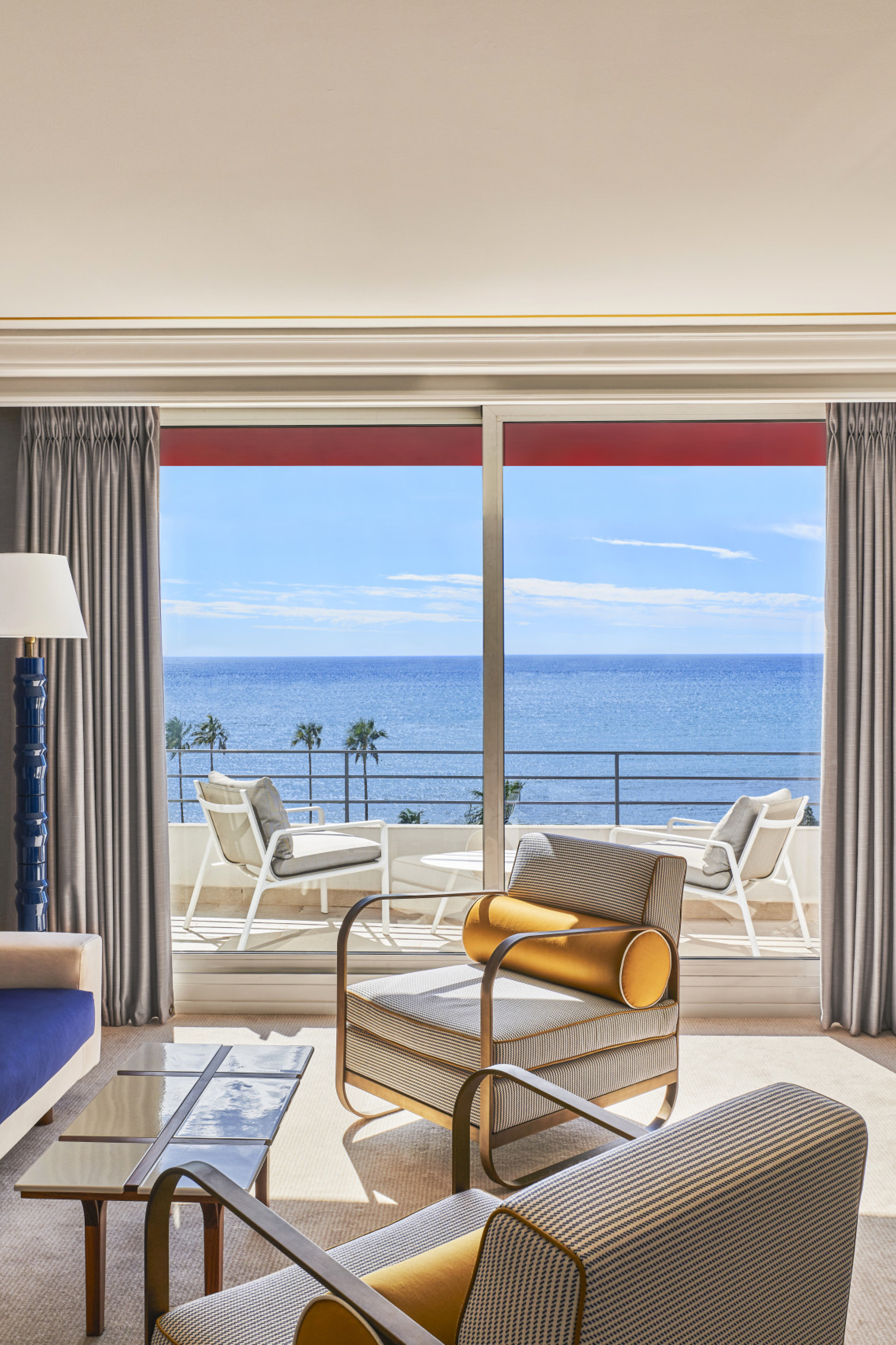 photo of hotel living room with sea view