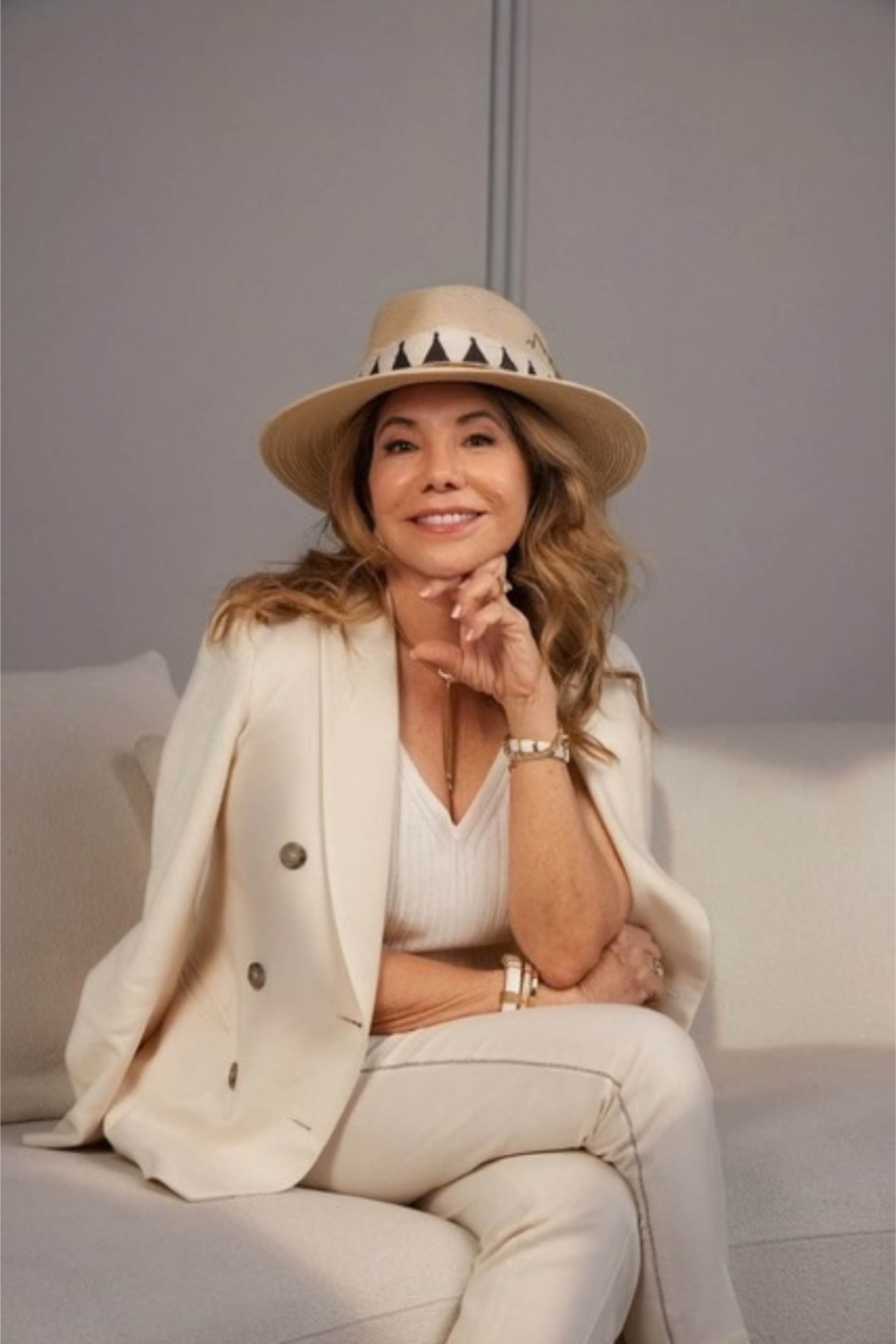 lucia penrod headshot with images of Nikki Beach hotels and residences