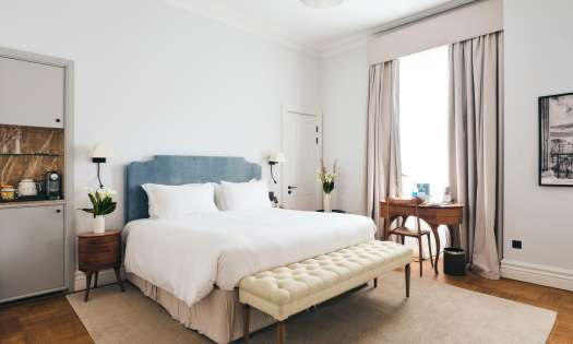 Bedroom inside adria hotel, kensington.