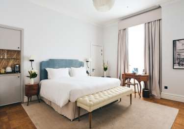 Bedroom inside adria hotel, kensington.