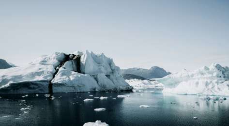 The arctic with icebergs .