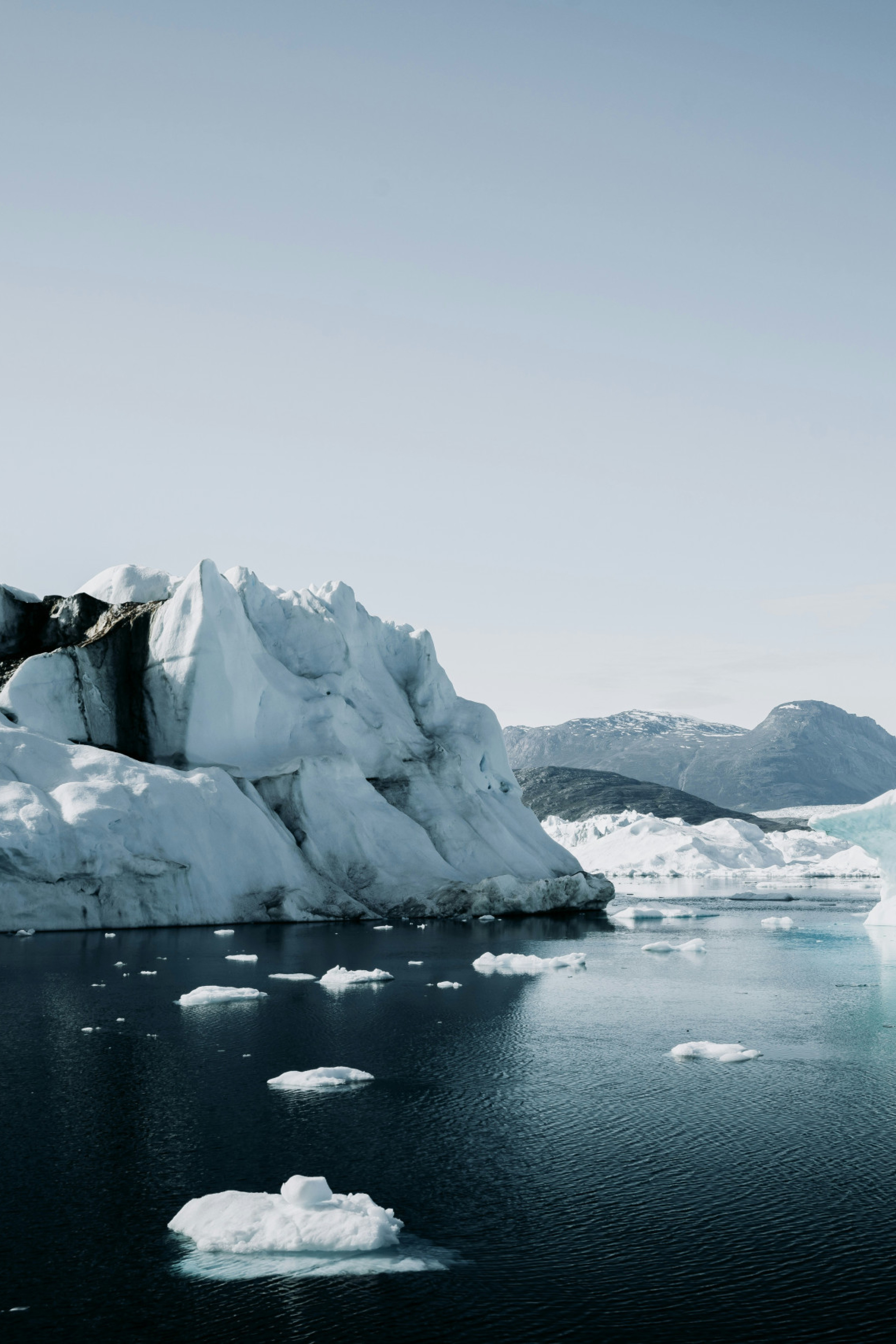 the arctic with icebergs