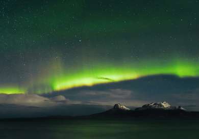 Northern lights in the arctic.