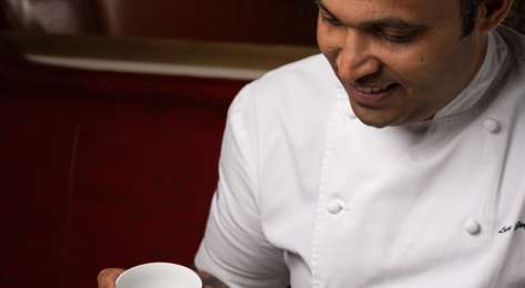 Larry Jayasekara in kitchen.