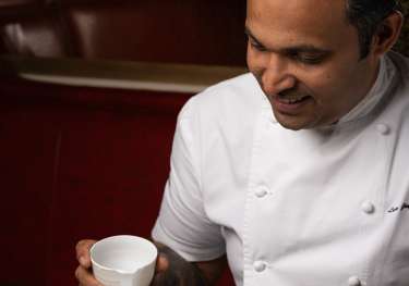 Larry Jayasekara in kitchen.