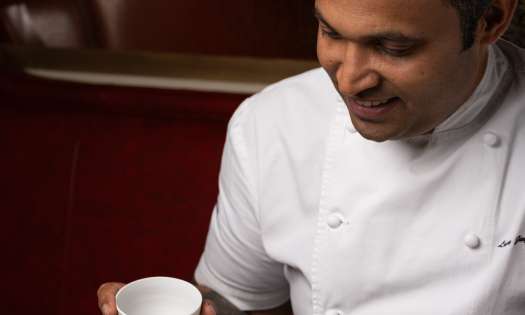 Larry Jayasekara in kitchen.