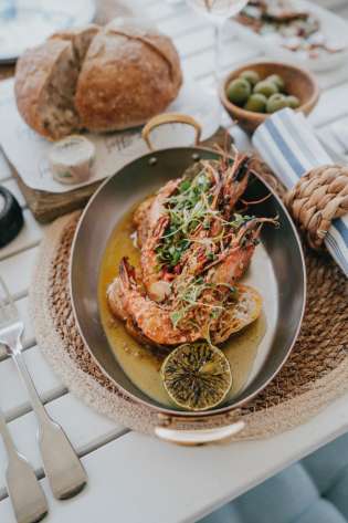 Seafood dish at the hut restaurant.