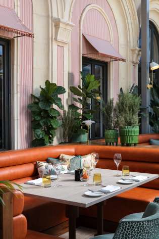 Conservatory area inside Maltese hotel .
