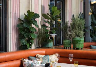 Conservatory area inside Maltese hotel .