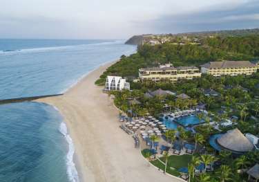 Aerial view of ritz carlton bali hotel .