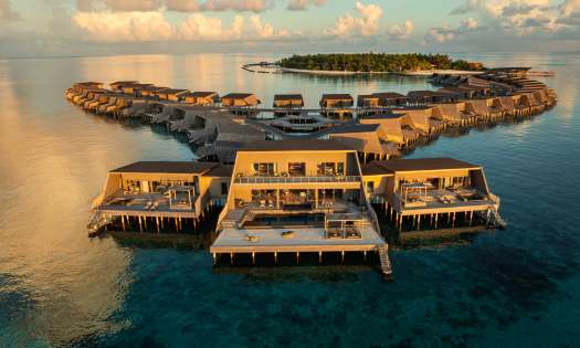 Exterior of st regis maldives vommuli resort.