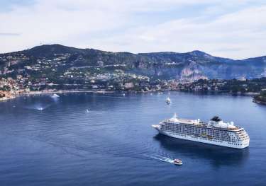 Private yacht at sea .