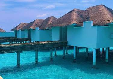 Wonderful rows of over water villas.