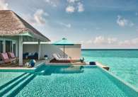 The maldives edition finolhu outside ocean pool.