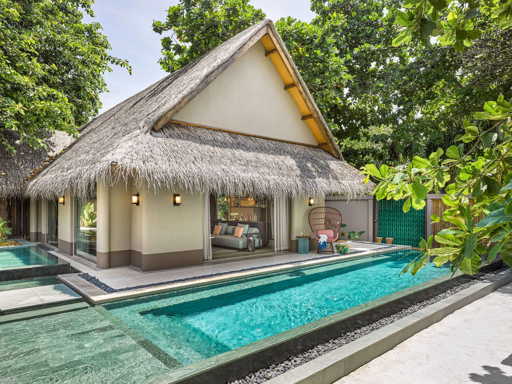 Outdoor area of the Beach Villa with Pool