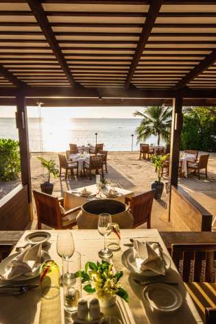 Hotel restaurant with ocean views.
