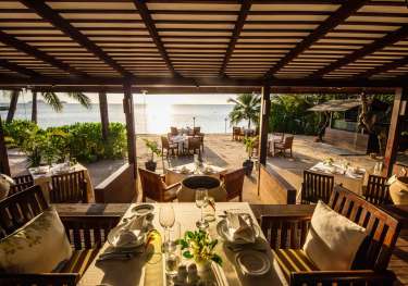 Hotel restaurant with ocean views.