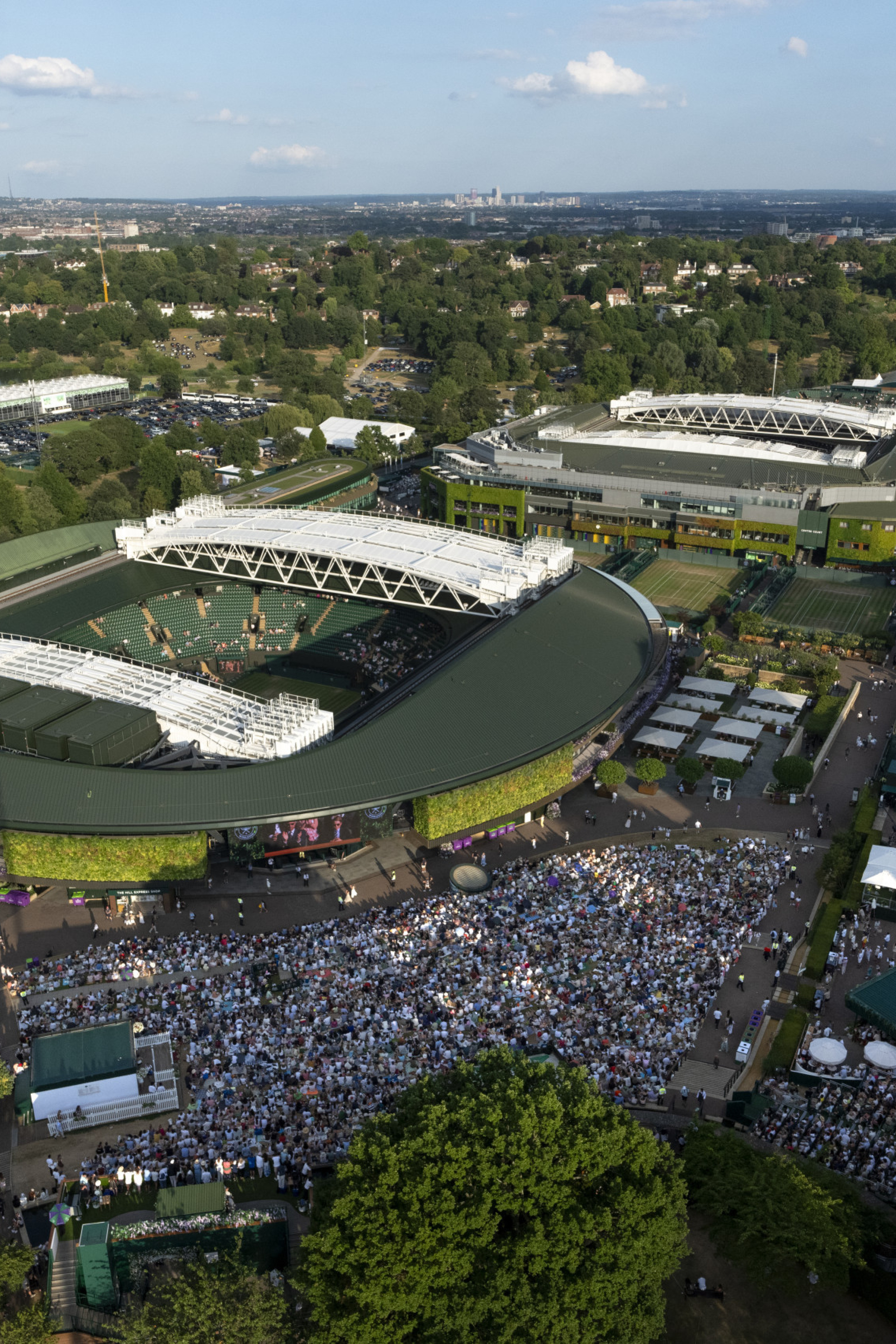 aerial view of wimbledon centre court