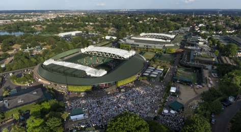Aerial view of wimbledon centre court.