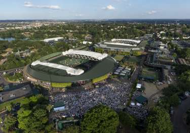 Aerial view of wimbledon centre court.