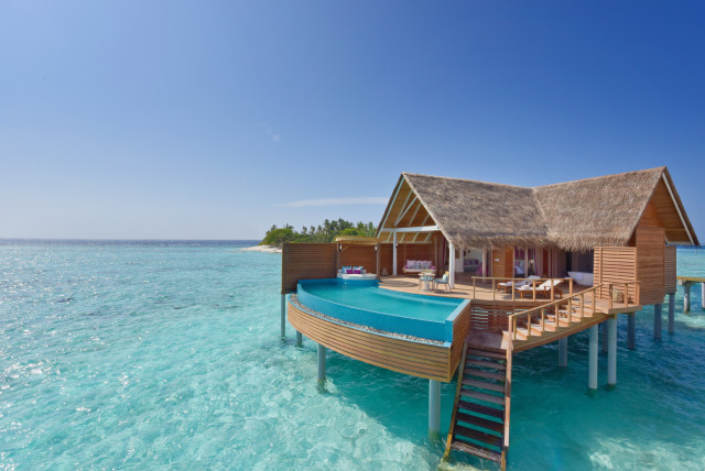 exterior of water pool villa at Milaidhoo Maldives