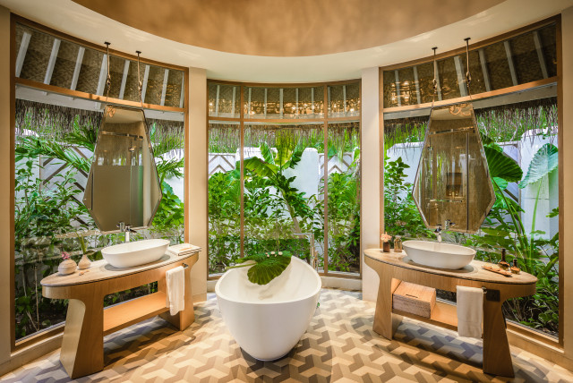 bathroom inside maldives hotel 