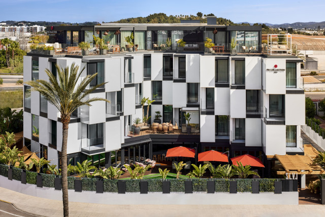 exterior facade of ibiza hotel