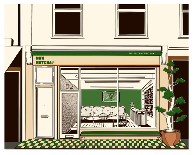 graphic drawing of how matcha in notting hill