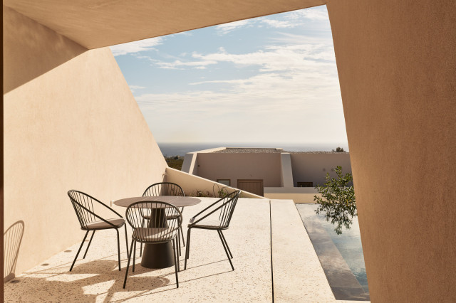 outdoor terrace area at hotel suite