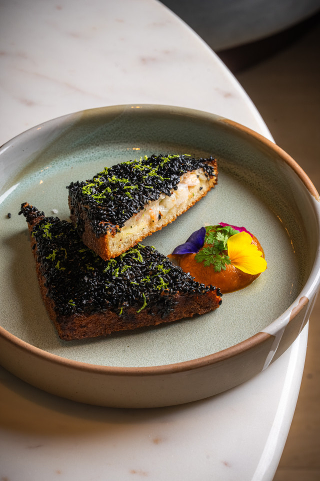 prawn dish at orion restaurant 