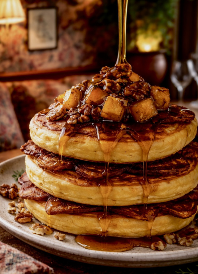 stack of pancakes served in restaurant