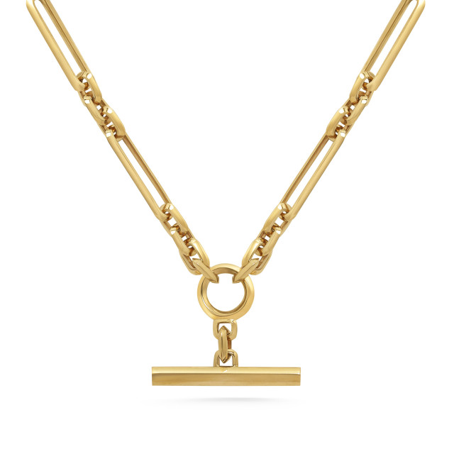 rachel boston gold t-bar necklace