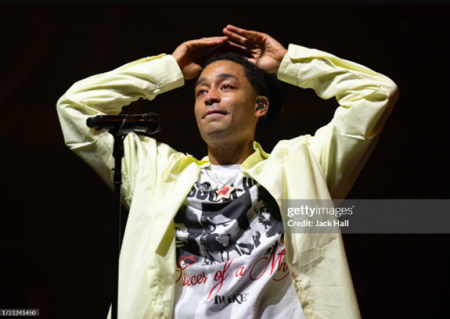 Loyle Carner performs at Royal Albert Hall, as a live recording is made of his Mercury Prize nominated album ‘Hugo’ on his birthday, on October 06, 2023 in London, England. (Photo by Jack Hall/Getty Images)