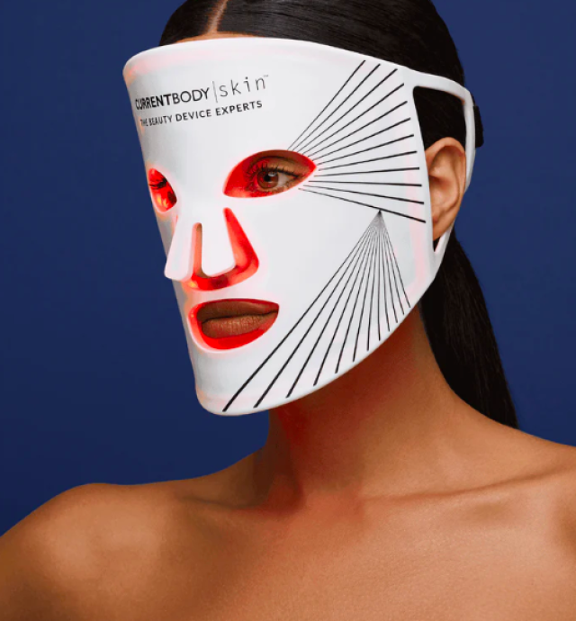 the CurrentBody Skin LED Light Therapy Face Mask