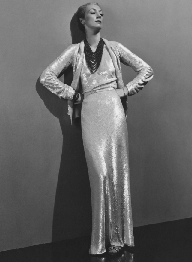 Roussy Sert wearing sequin dress by Chanel, photograph by André Durst, published in Vogue, December 1936. Photograph: Andre Durst/Condé Nast/Shutterstock