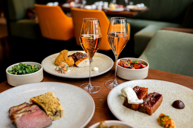 dishes on table at sky garden restaurant