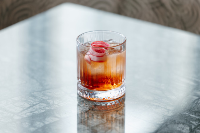 fancy negroni cocktail at songbird 