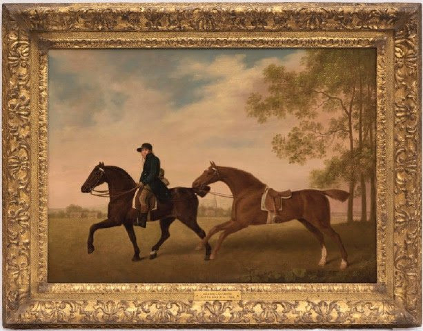 Stubbs two hacks painting with two horses