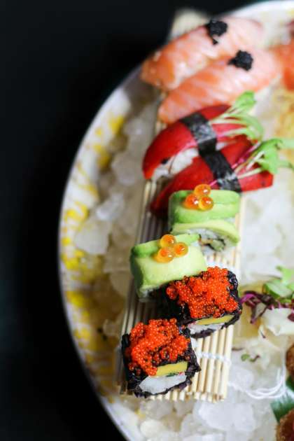 Sushi platter.