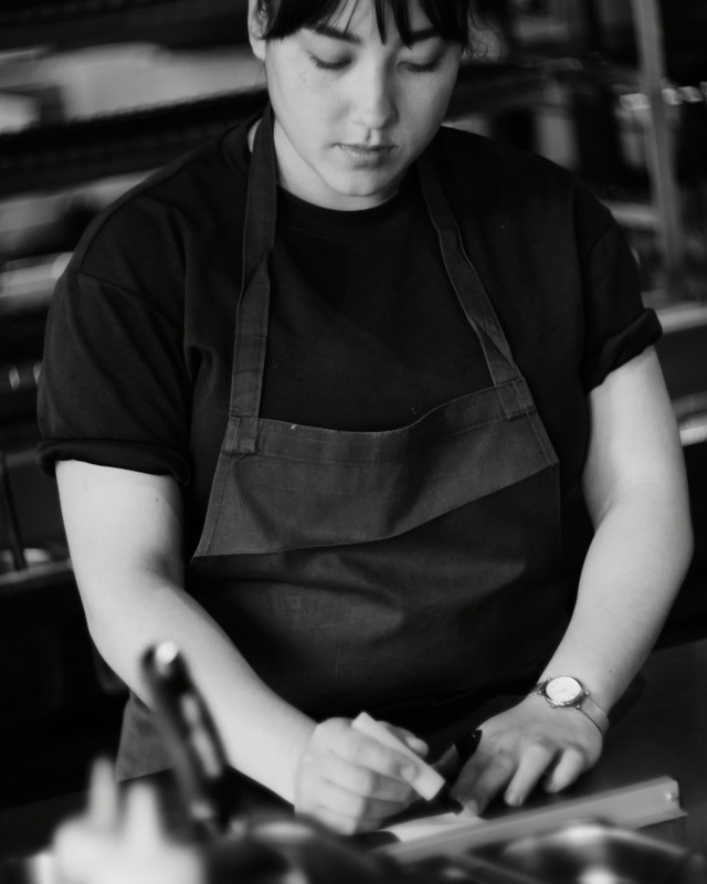 chef at work in restaurant kitchen