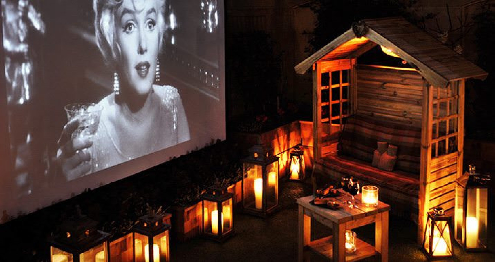 The Berkley - outdoor cinema with candles