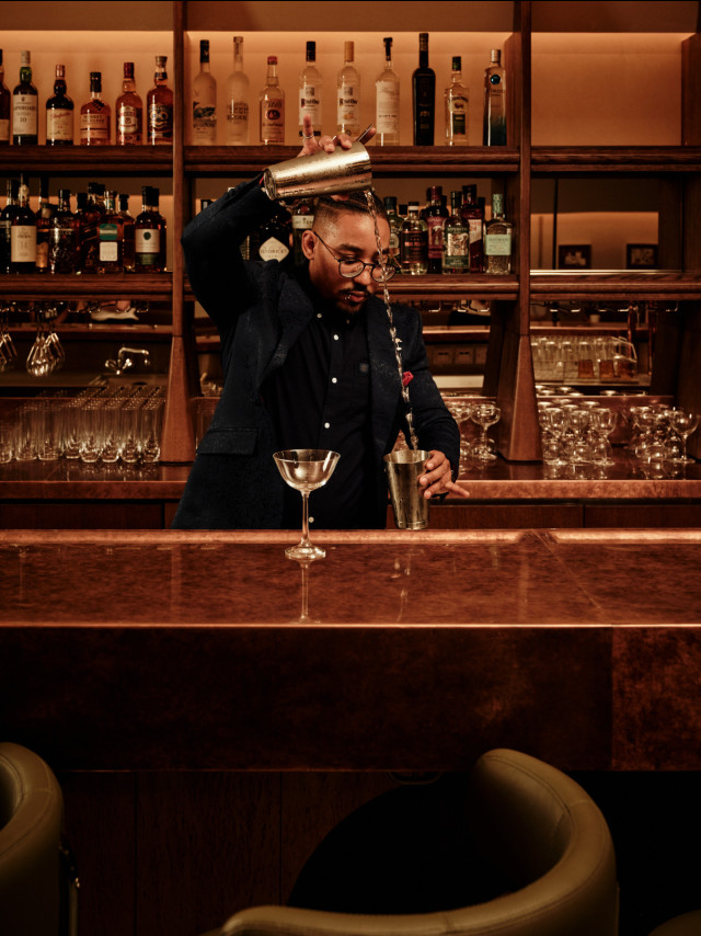 bartender making cocktail