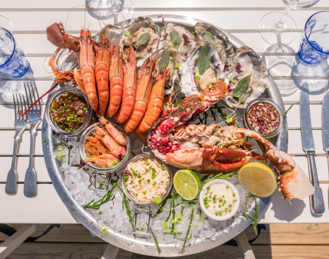 seafood platter at restaurant