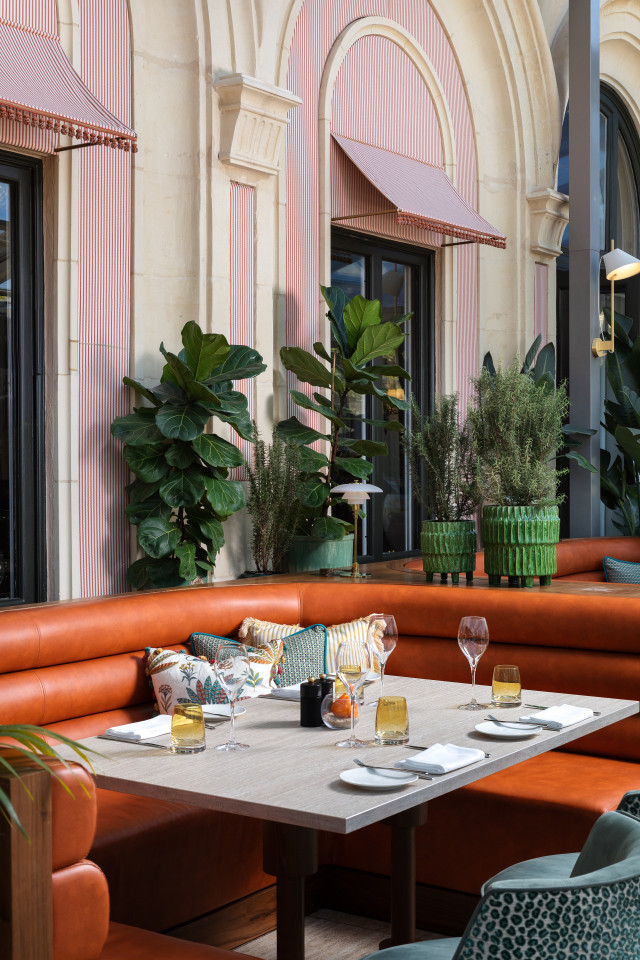 conservatory area inside Maltese hotel 