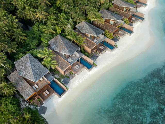 aerial view of two-bedroom villa at the st regis maldives