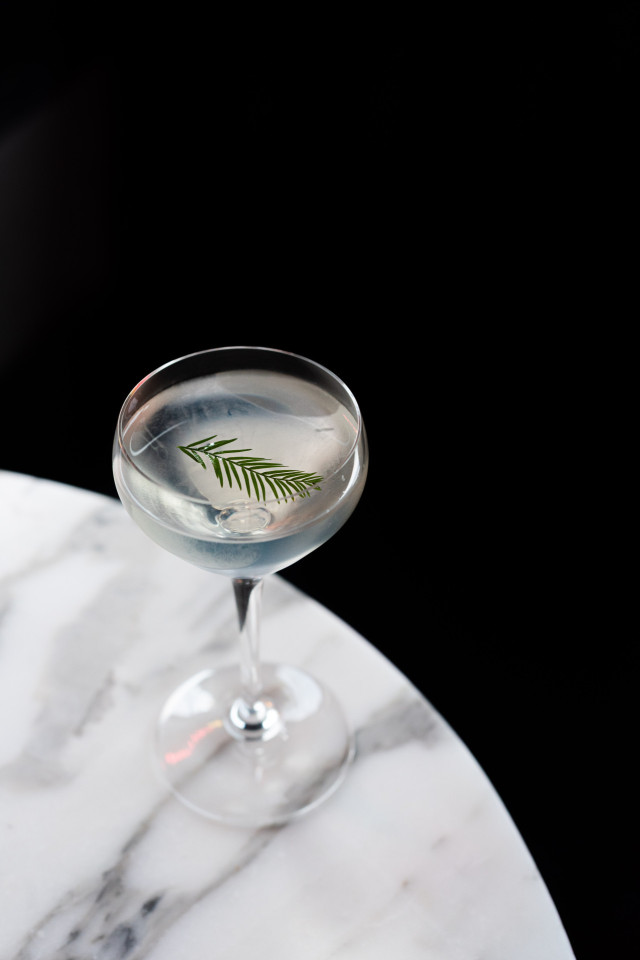 cocktail on marble table
