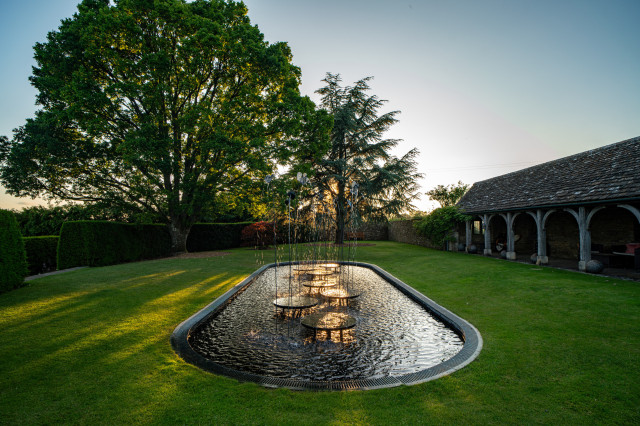 gardens and water feature at whatley manor